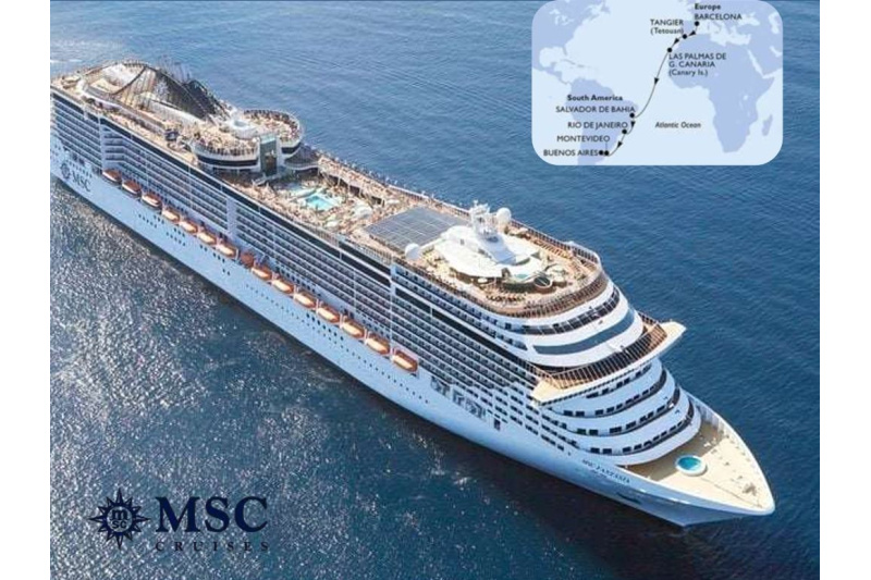 ГРУПНО КРСТАРЕЊЕ СО MSC FANTASIA ОД ЕВРОПА ДО ЈУЖНА АМЕРИКА 06.11 – 28.11.2025